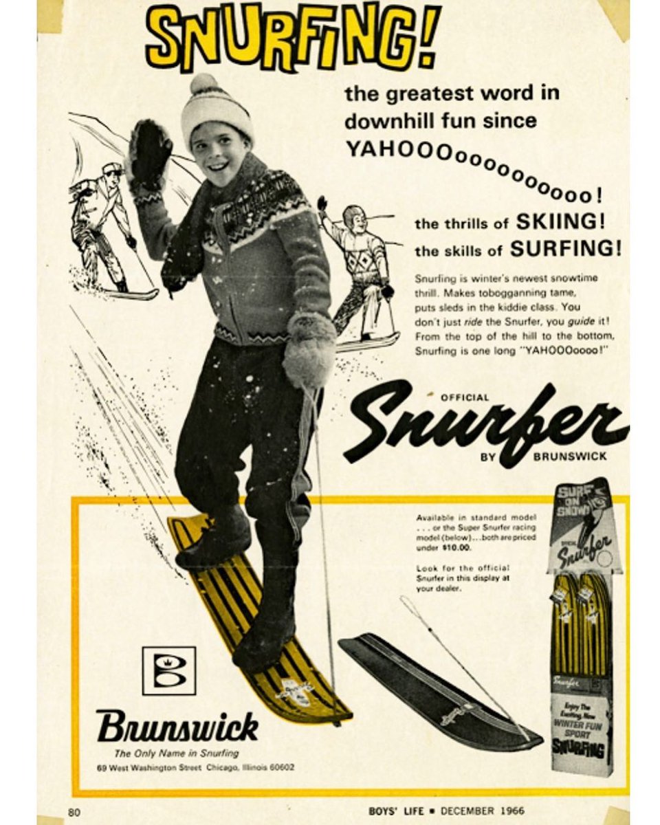 the greatest word in
downhill fun since
YAHOOO
                ooo
                        ooo
                                oooo!

Meet Sherman Poppen, Snurfer inventor and the first to commercialize the snowboard in the mid-1960s, from <a href="/SI_Invention/">Lemelson Center</a>: s.si.edu/2S6PHfI