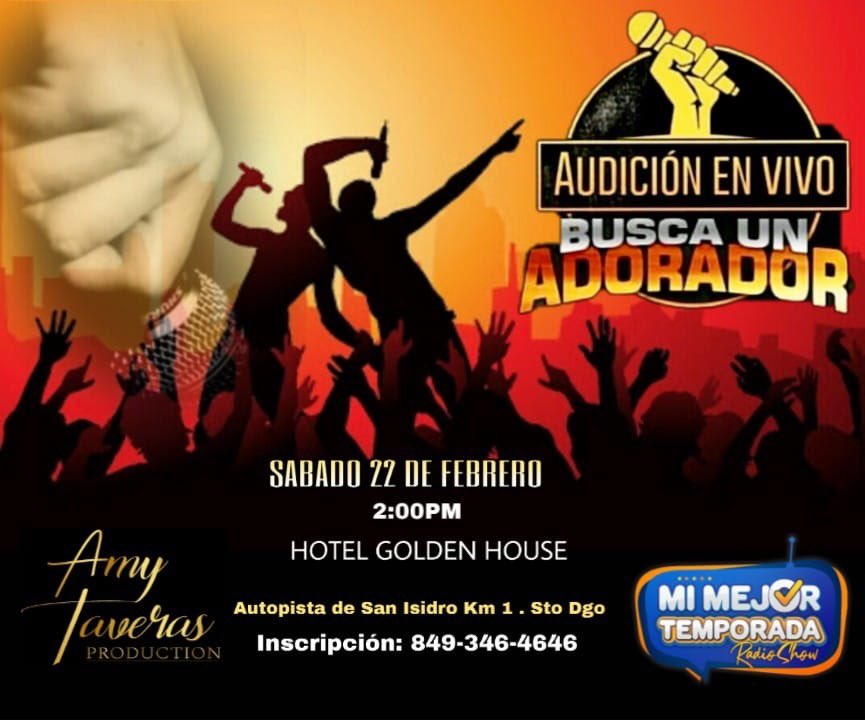 jhoelguzman's tweet photo. Este Sábado 22 ⚠ÚLTIMA OPORTUNIDAD⚠ #AudiciónEnVivo 
SI no pudiste enviar tu vídeo, y quieres entrar a #BuscandoUnAdorador Inscríbete para la #AUDICIÓN #EnVivo ..
Más info (849) 356 4646 https://t.co/MP8fNlfyEn