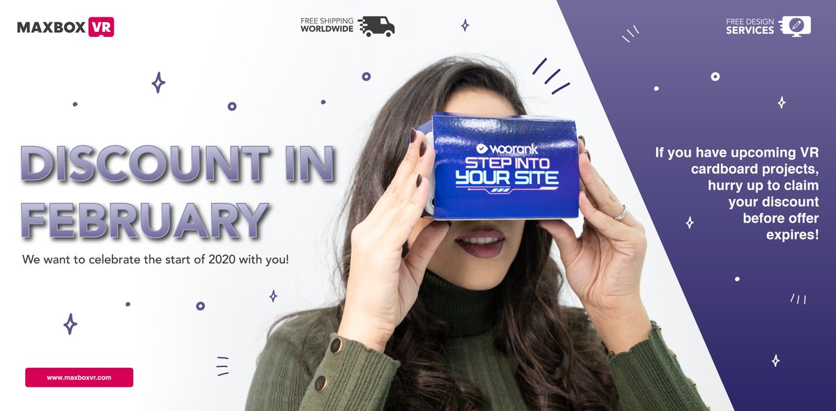 #DISCOUNT in February! If you have any upcoming VR cardboard projects, let us know, we would love to work with you😀 #googlecardboard #arvrgoogle #vrheadset