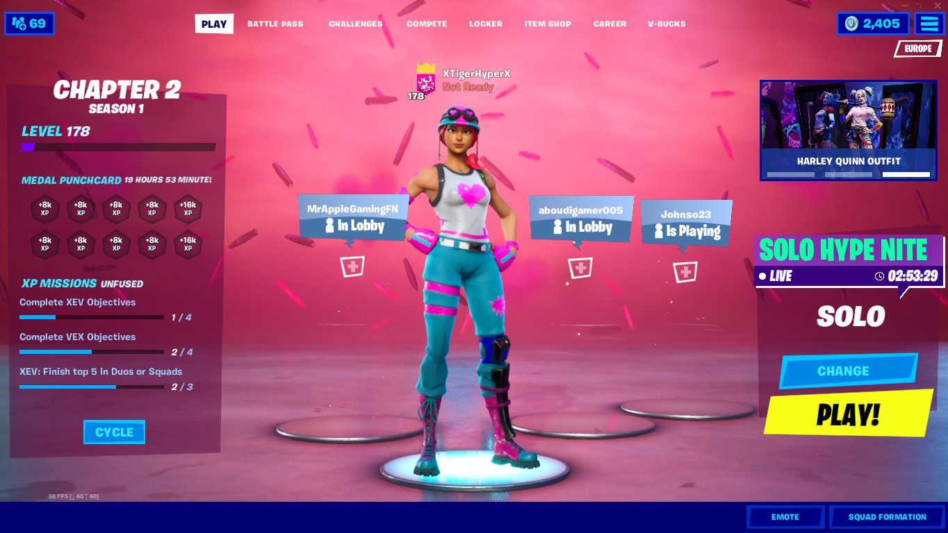 “The background in the Fortnite Lobby has been updated for Valentines day. 