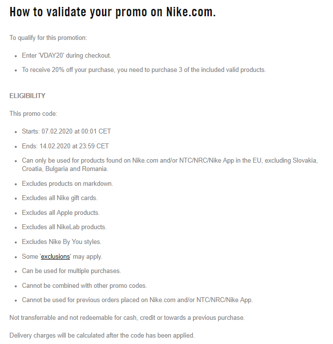 nike nl promo code