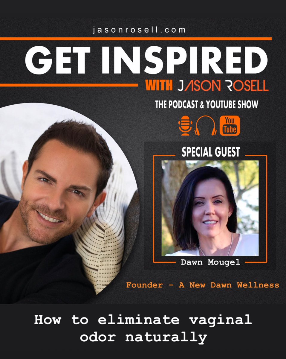 jasonroselllive's tweet photo. ⁣
In today's 🎧  #podcast episode of #GetInspiredWithJason we explore #sexualhealth with skin care specialist &amp; sexual health expert, Dawn Mougel, founder of @anewdawnwellnes 
⁣
The topic is : "How to eliminate vaginal odor naturally." 

Listen on Apple https://t.co/bVddKLYYvW https://t.co/iRsqil9bE3
