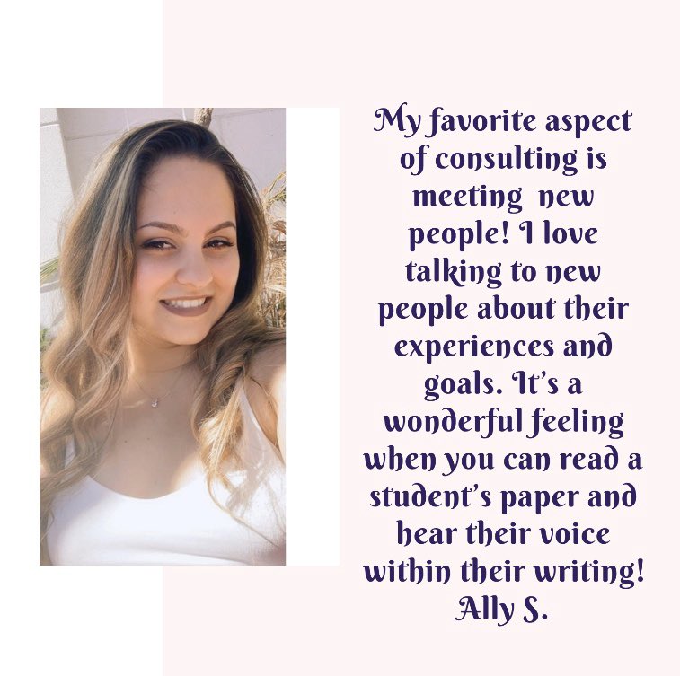 GVWritingCenter's tweet photo. Our Feature Friday this week is consultant Ally S! Ally is a senior, graduating in April, with a BFA in illustration. This is her third year as a writing consultant! 🌟 #gvwritingcenter #featurefriday https://t.co/c2HpYSKh3q
