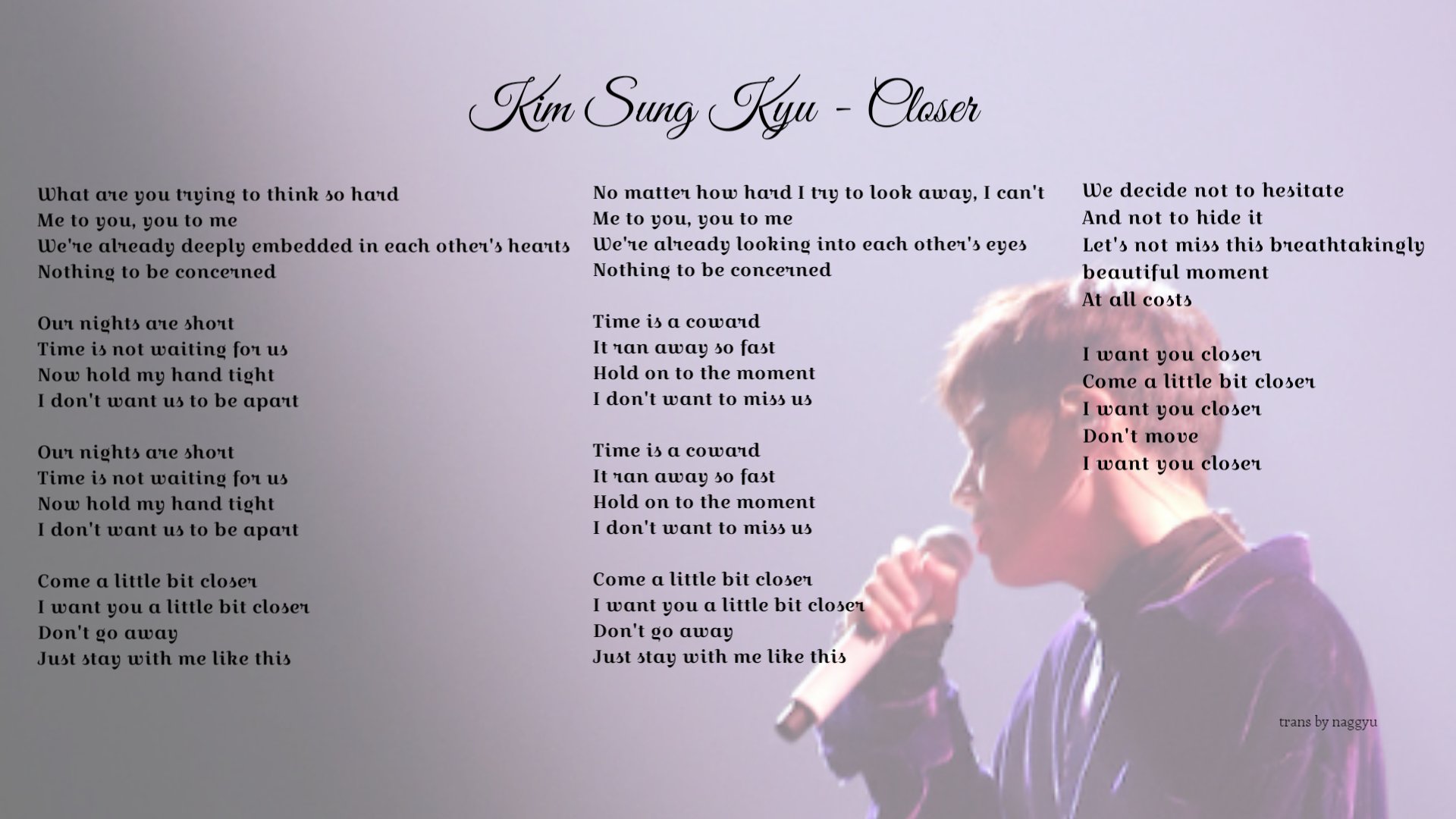 ✨ on X: sunggyu - true love (lyrics - eng trans) p.s. may contain errors,  sorry in advance. DO NOT CROP.  / X