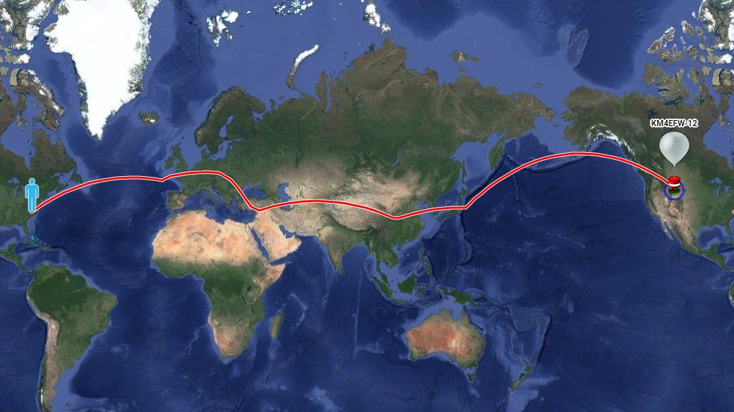 Helios_2020's tweet photo. The full ballon track so far. Still receiving signals as Helios-1 makes it across the United States. #USA #balloonbet #WorldTravel https://t.co/BYueorCnZy