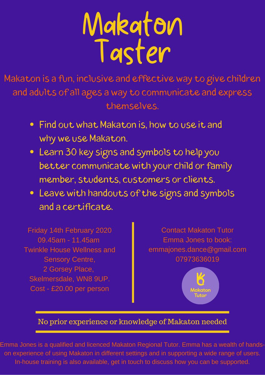 In 1 week my next #Makaton Taster is taking place at @nw_house Ideal to find out about Makaton and if you'd like to learn more. You'll also learn around 30 signs and symbols that you can use straight away. Get in touch to book your place 🙂 #WeTalkMakaton @MakatonCharity