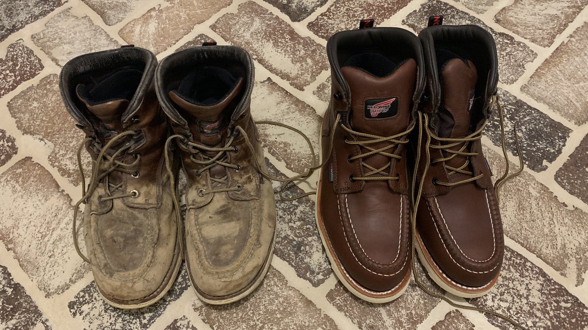 RedWingShoes's tweet photo. “Out with the old, in with the new. When you’re out in the elements doing construction every day, a good pair of boots on your feet is essential. If only the old ones could talk!"
- Eric Brooks, Mast Builders, Oskaloosa, KS https://t.co/Ocirugadzo