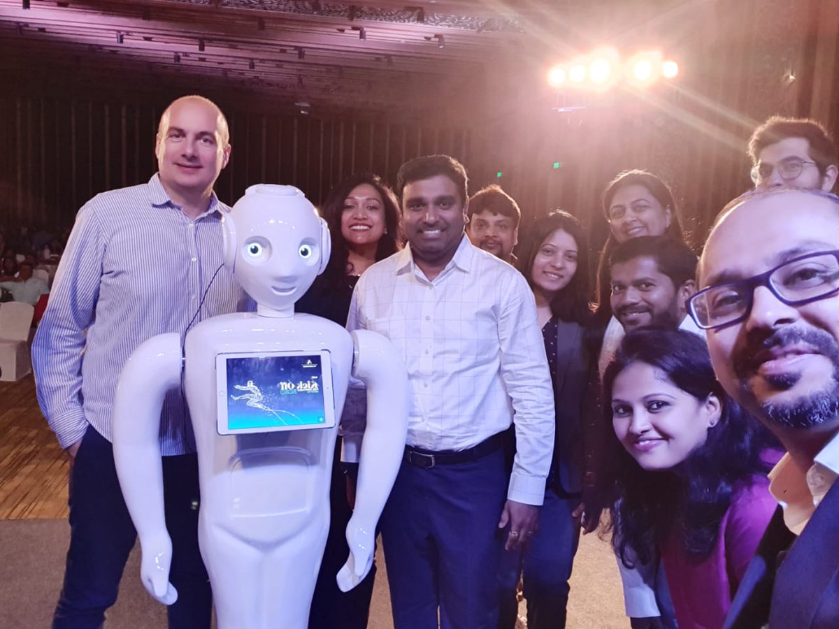 adeccoin's tweet photo. The #digital #transformation at #AdeccoIndia has well and truly begun and it is delivering tangible benefits.
#ShamicPaul, Director - Digital Business Operations doing a live session with #Mitra, the AI-enabled Robot at the India Kick Off 2020.
#KickOff2020India #KO2020India https://t.co/KIOTRAXBiH