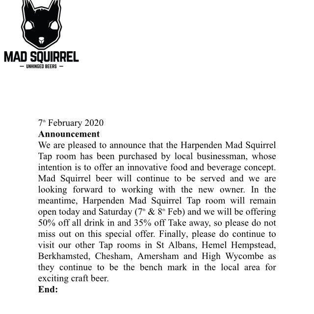 Mad Squirrel Harpenden Madtapharpenden Twitter