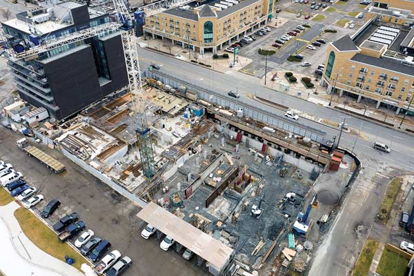 PHOTO: The view from above shows construction taking shape for the Queensway Park project in Etobicoke, Ont.
The owner/developer is a partnership between <a href="/UrbanCapital/">Urban Capital</a> and Rosewater Developments and the construction manager is <a href="/BluescapeMgmt/">Bluescape CM</a>.  ow.ly/w1I050ygx4t