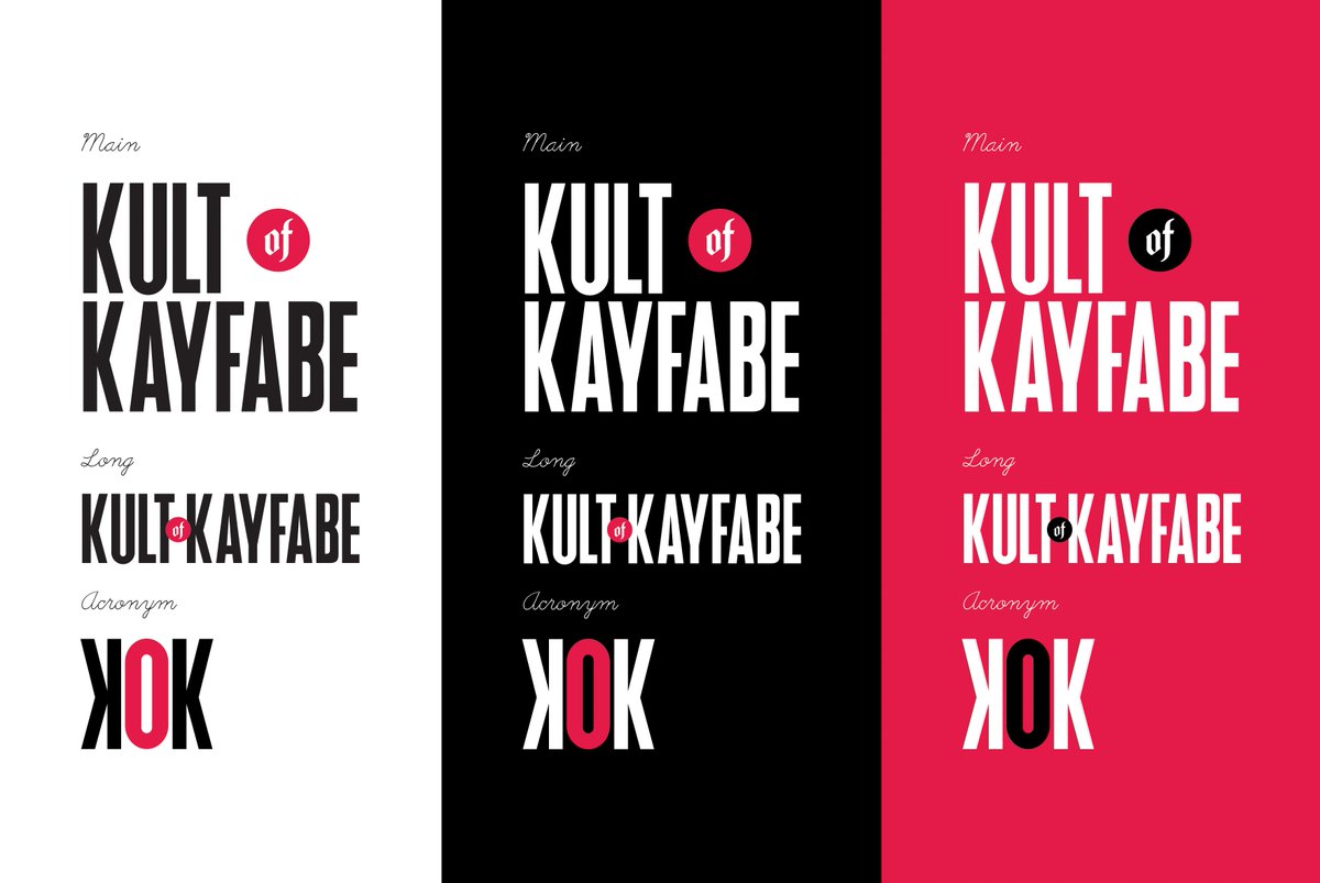 LOGO + DESIGN - Réimagination de l’identité graphique de Kult of Kayfabe, groupe facebook privé autour du monde du catch comptant près de 40.000 membres. bdndesigns.fr/logo-design-ku…