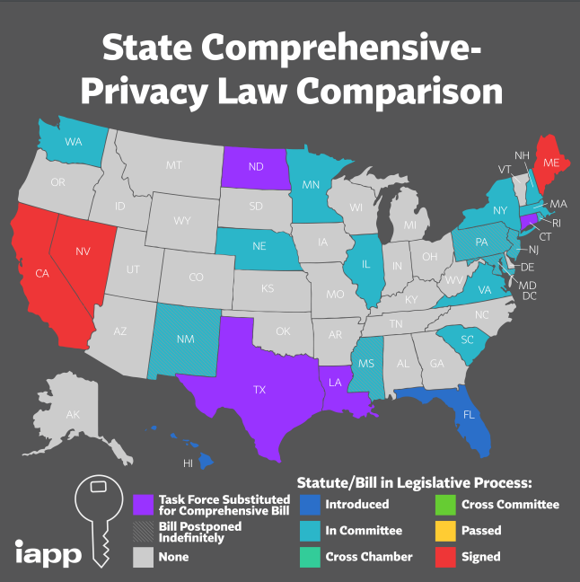 the_iapp's tweet photo. We've updated our U.S. State Comprehensive Privacy Law Comparison! Check out the map and the updated table: https://t.co/p08OlJnq4b https://t.co/rYBQcHhfF9