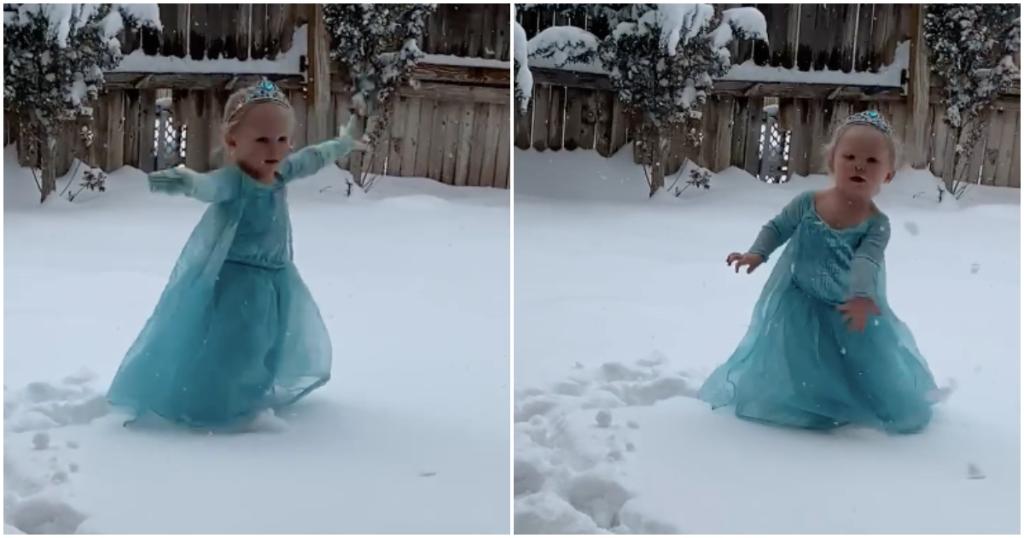 SheKnows's tweet photo. This Kid Singing #LetIGo in Full #Frozen Costume in the Snow is Everything: https://t.co/0KyUWwS6pQ https://t.co/mHdqeHDnbe
