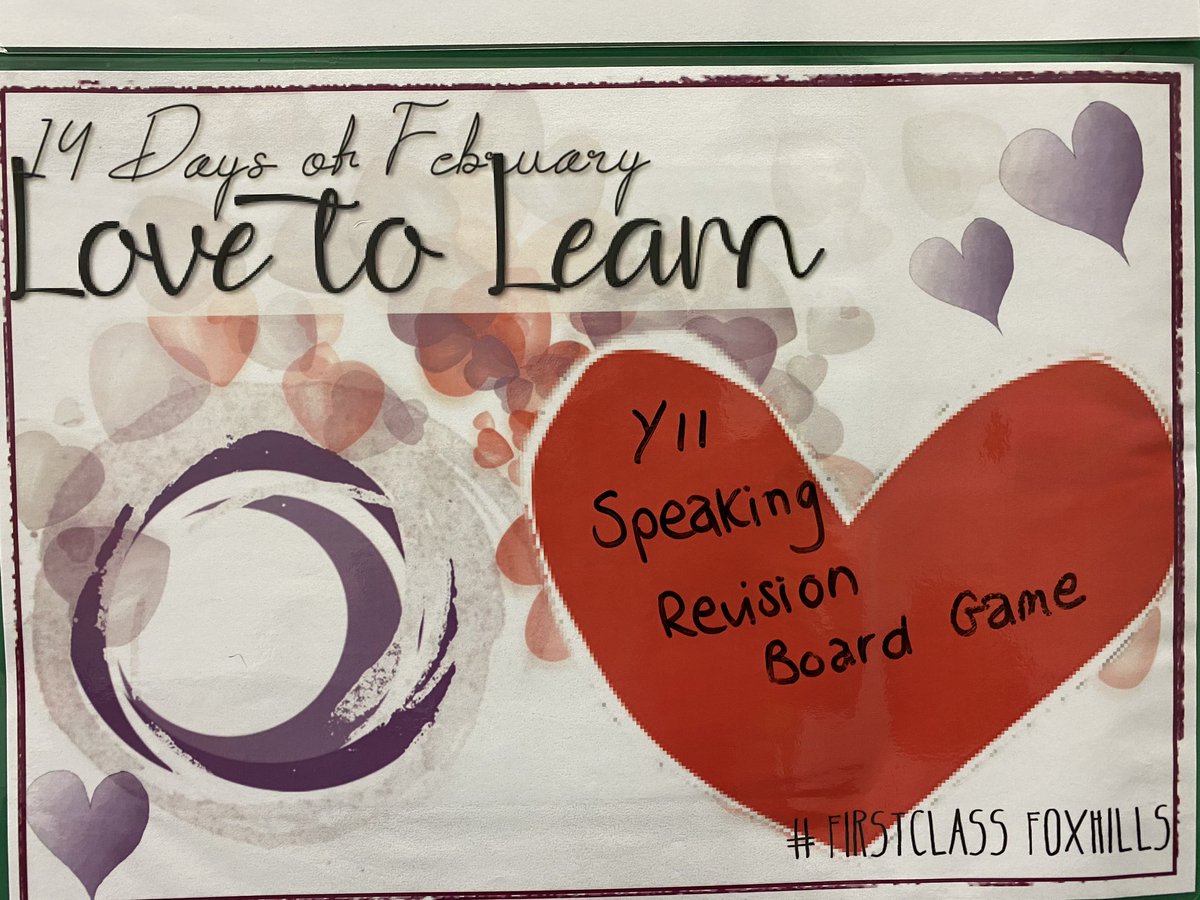 OutwoodFoxhills's tweet photo. Thank you to Miss Vaz, for her beautifully created ‘Love to Learn’ Revision board game #makelearningmemorable https://t.co/EQQELSBf0D