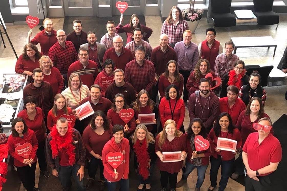 SmoothieCrazed's tweet photo. Wearing red for women’s heart health! Heart disease is the #1 killer of women #GoRedBSC https://t.co/agaSM1jPw9
