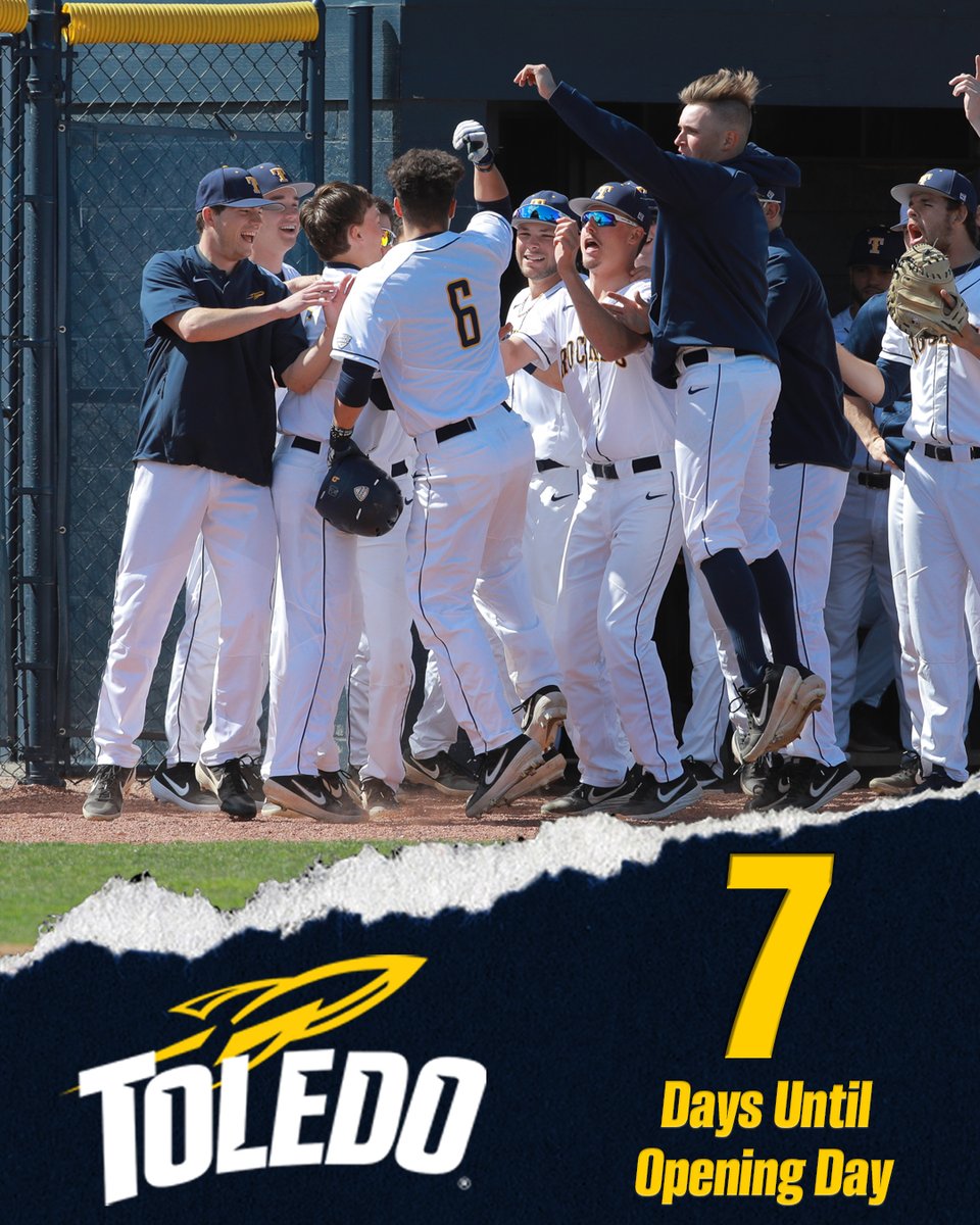 ToledoBaseball's tweet photo. 7⃣ days.

We'll be playing baseball in one week!

Who's excited?

#GoRockets #ThisIsToledo 🚀⚾️ https://t.co/ZJCb1k6RKb