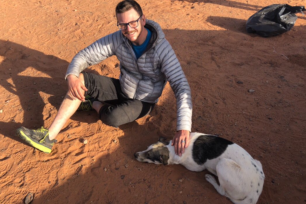 RIP Cactus. He ran 100 miles in the Sahara with me and 800 others last April in the #MarathondesSables. He liked digging in the sand and running and LOVED pork scratchings (I shared some with him on day 5). Hope there’s plenty up there for you ol boy.