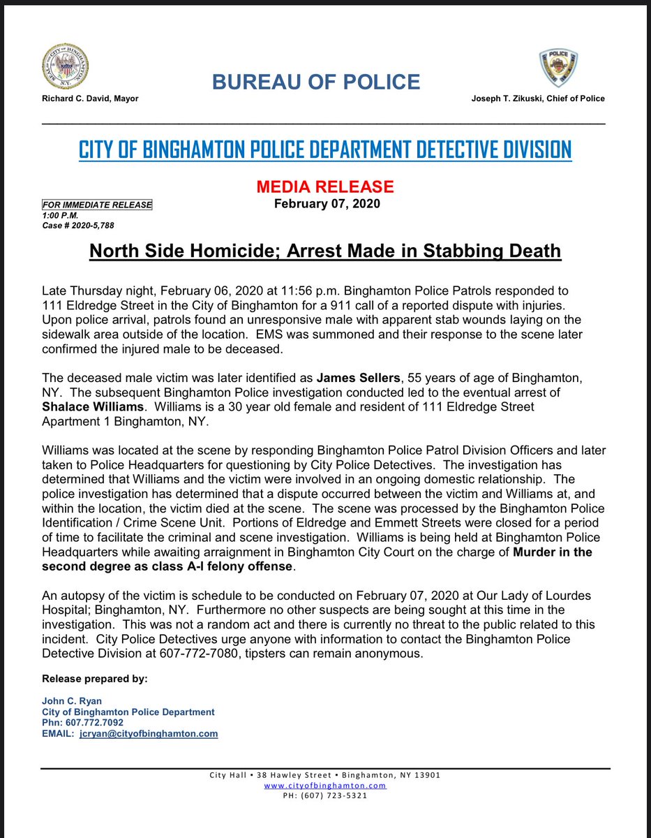 Binghamton Police tweet media