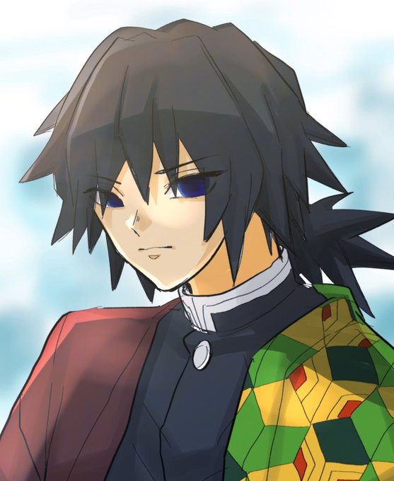 ぶるーさんがTwitterに投稿した冨岡義勇(鬼滅の刃)のイラスト。