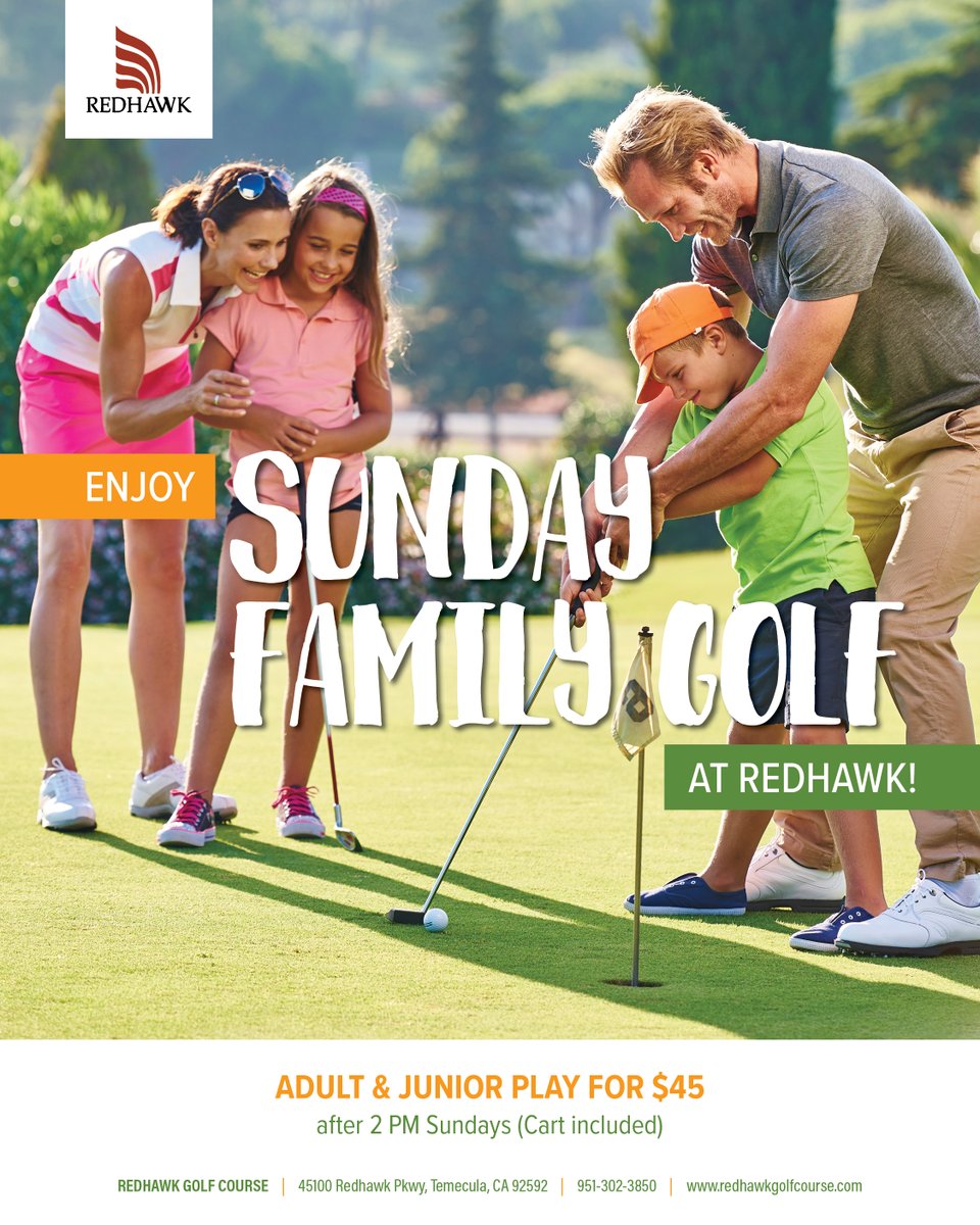 Redhawk_GC's tweet image. Enjoy Sunday Family Golf at Redhawk!