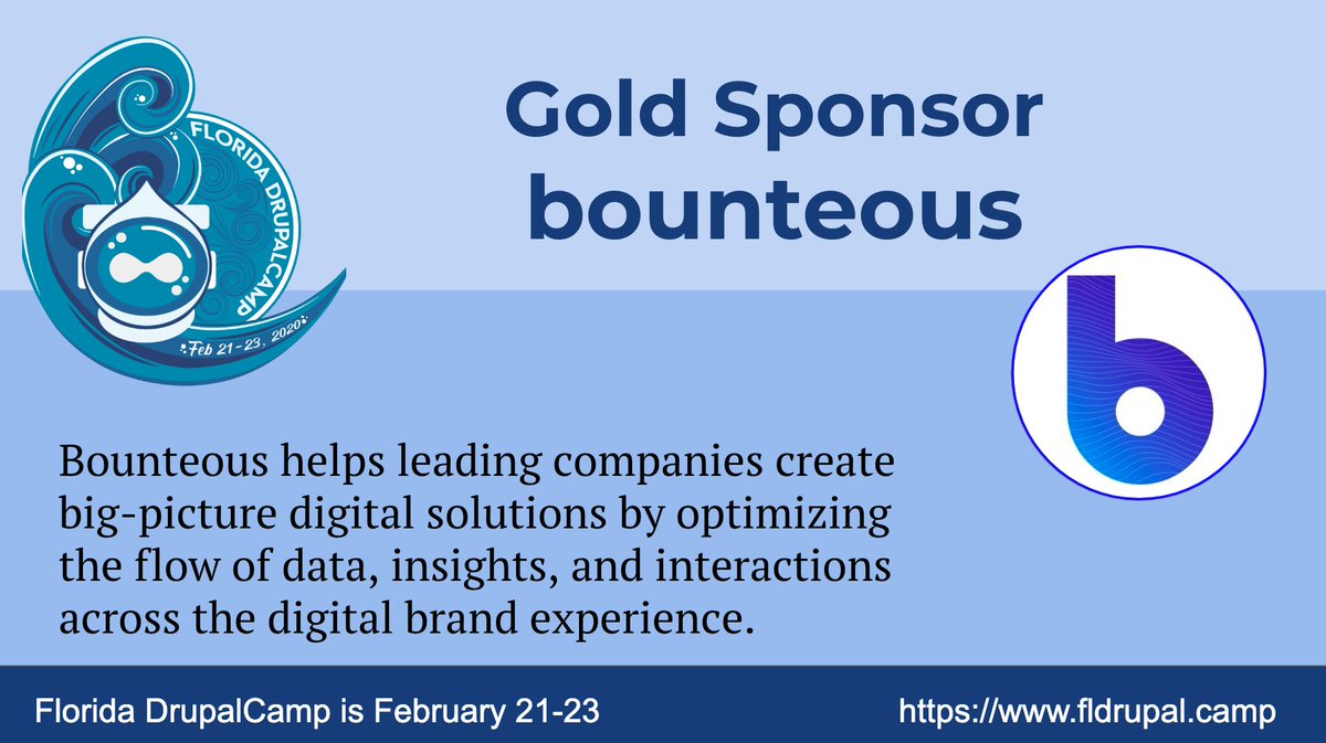 What would a #Drupal Camp be if <a href="/kevinjthull/">Kevin Thull</a> didn't record it??
Thanks to Gold Sponsor <a href="/Bounteous/">Bounteous</a> for helping make this happen.
bounteous.com