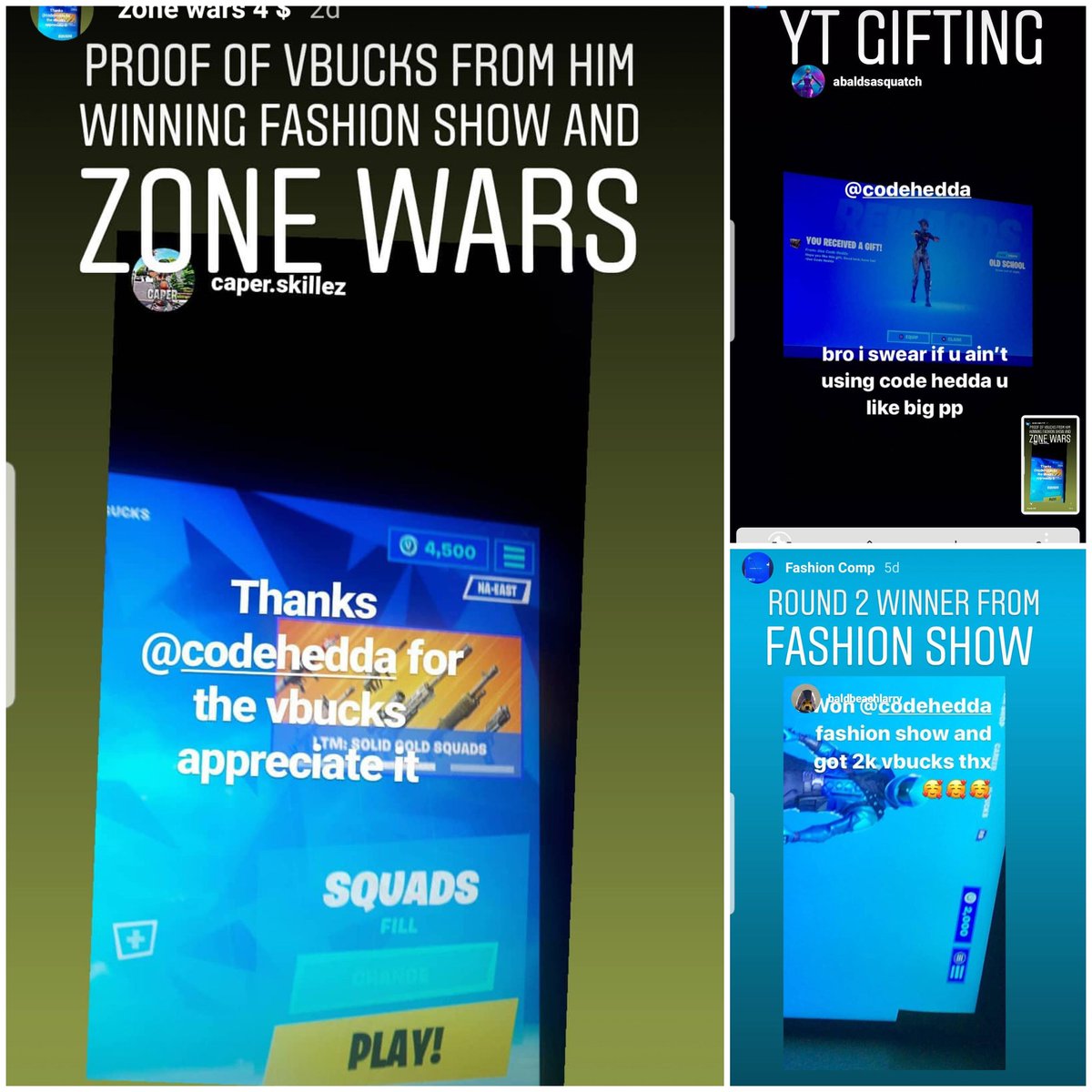 therealheddab2's tweet photo. Proof I'm legit, I do this all the time in regards of gifting, giveaways and competitions for cash or vbucks https://t.co/R1x0KWKbW2