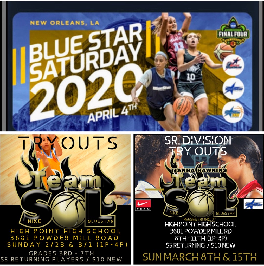 GOT S🏀L ❓ COME JOIN ONE OF THE LONGEST RUNNING LEAGUES IN THE DMV 👍🏾 #SEASON18 🏁#NIKE💯 #BLUESTAR 💯
REGISTRATION IS NOW OPEN FOR JR. &amp; SR. DIVISION TRYOUTS teamsolbball.com
COME JOIN S🏀L 💪🏾 WE DEVELOP BLUESTAR CALIBER PLAYERS!  #TEAMSOL🏁 #YOUKNOWWW 😎#REESESTRONG💪🏾