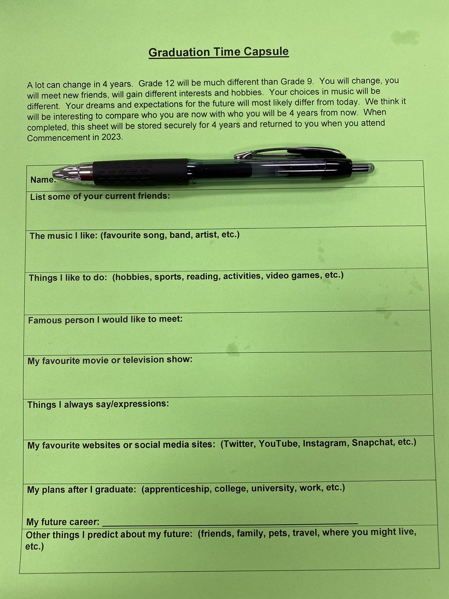 Celebrating success and leaving treasures for the future with our Class is 2023.  These kids are off to a great start!  So proud <a href="/DssPanthers/">n</a> <a href="/GEDSB/">Grand Erie District School Board</a>