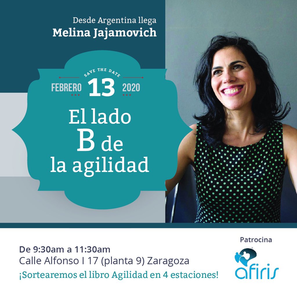 Se viene “El lado B de la #agilidad” en #Zaragoza con un bonus track especial :: Slow (down), cómo encontrar el ritmo adecuado para nuestros días 

Jueves 13.02 agéndalo y anotate :)

Inscripciones en hola@afiris.es