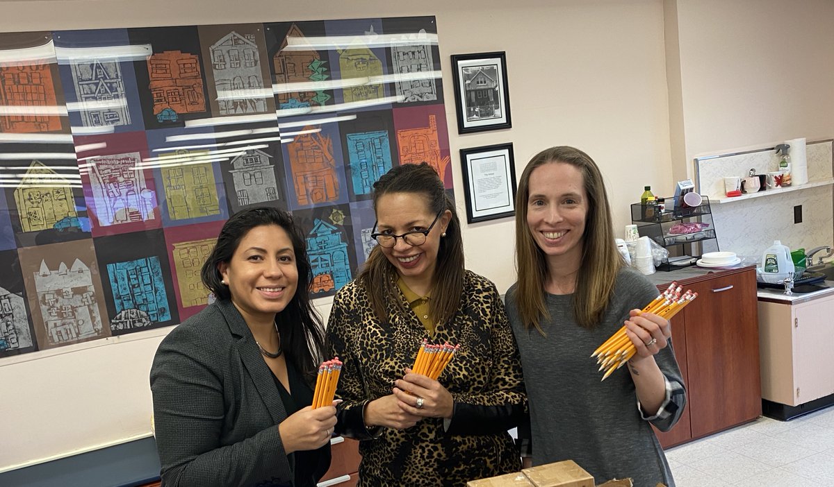 PS130x's tweet photo. We raised thousands of pencils for our students in our school district! @District8Supt @nycschools #Team8 #mentaltoughness #givethekidapencil #pencilsbuildrelationships #DailyDiscipline #equity @DOEChancellor https://t.co/SWmC389IOA