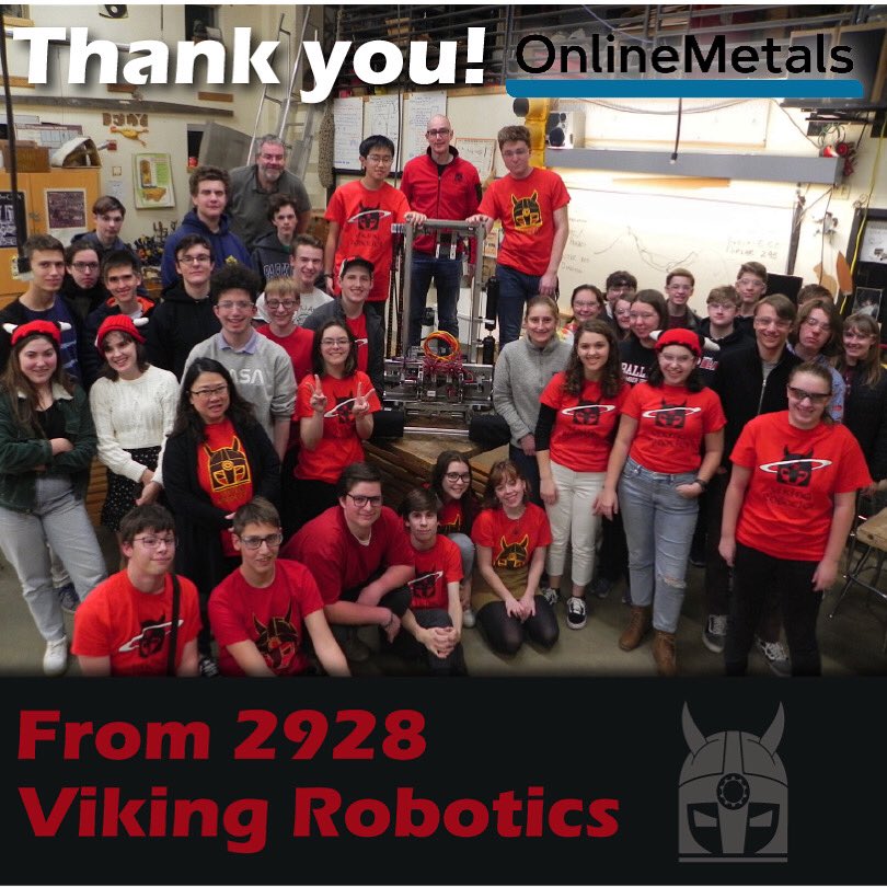 A big thanks to our sponsor @onlinemetals for your continued support! For years, Online Metals has supplied our team with raw materials for free, forming the foundations of our robots. We would not be able to build our robots and provide STEM education without your donations! ❤️