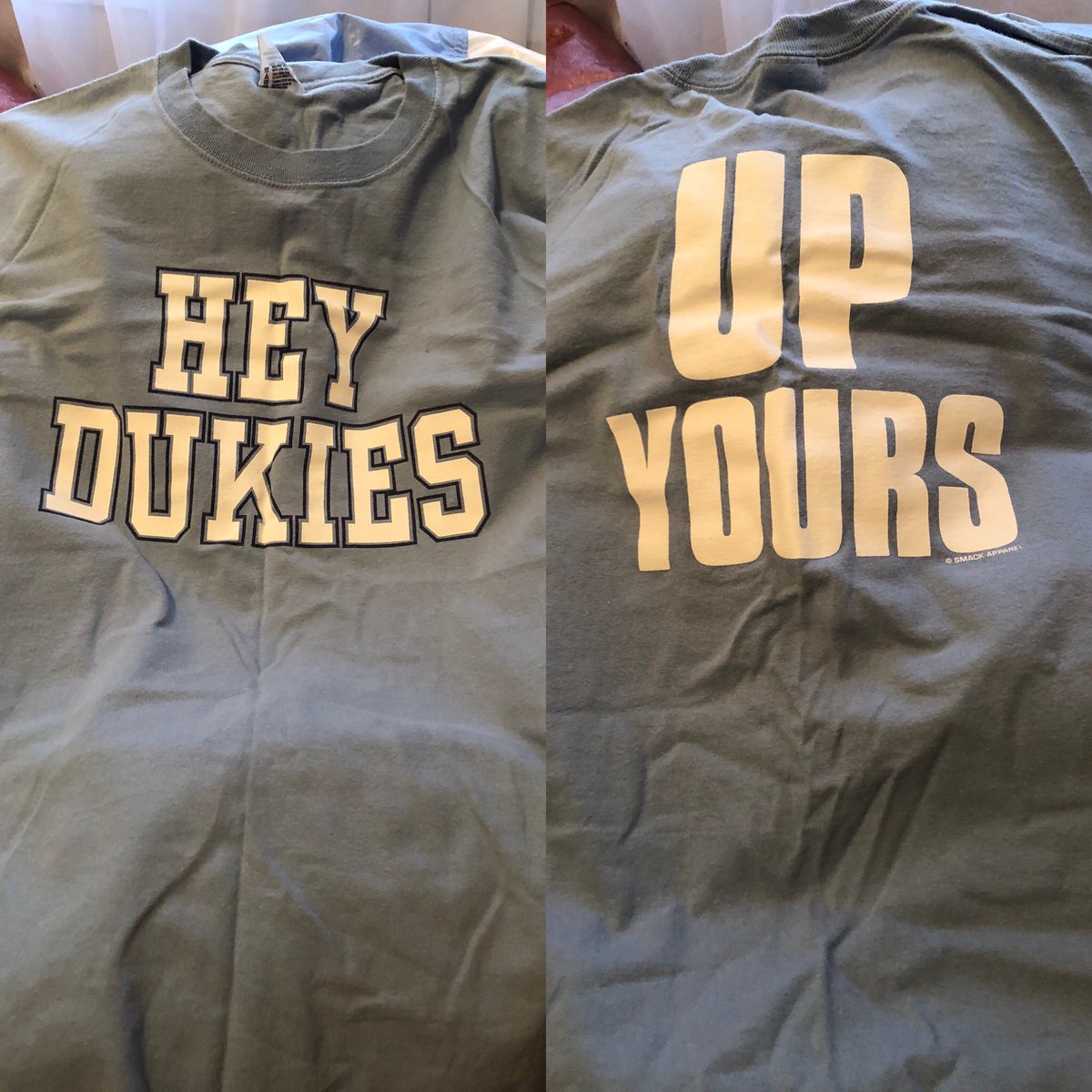 Who else had this shirt? It’s appropriate given the game is tomorrow! Shows my age!! 🤣🤣 #goheels #BeatDuke #uncgrad