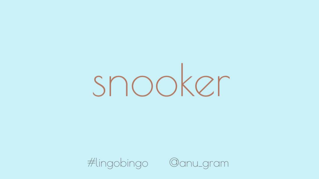 Did you know that 'Snooker' also means fool or dupe? #lingobingo