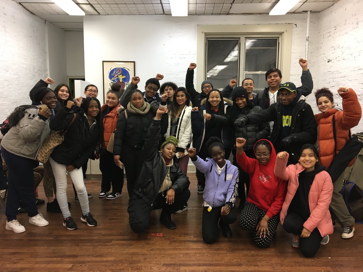 YA_YAnetwork's tweet photo. FACT: @NYCLU estimates that at least 90% of the 100,000+ students passing through metal detectors in NYC public schools are Black or Latinx.
Shout out to our friends @Brotherhood/SisterSol for helping YAYA youth activists document the trauma of body scanning #Makeschoolsafeagain https://t.co/ba1ZDlFW5d