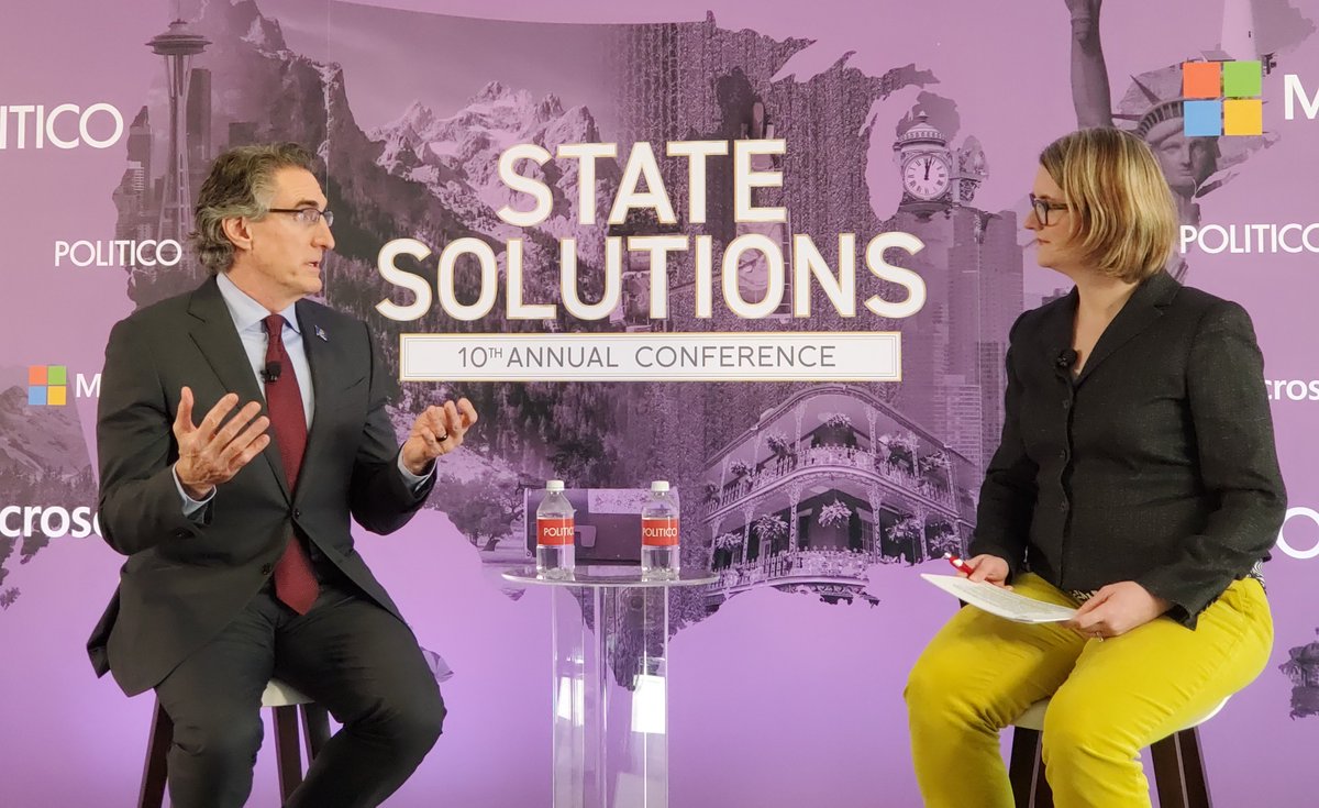 NatlGovsAssoc's tweet photo. Passage of the #USMCA North American trade agreement was a boon to North Dakota, said @DougBurgum at the @PoliticoLIVE #StateSolutions event. "It's a very big deal for us to have that kind of certainty and stability both for energy and for agriculture." https://t.co/luAizRTOAx https://t.co/209QPDRgeW