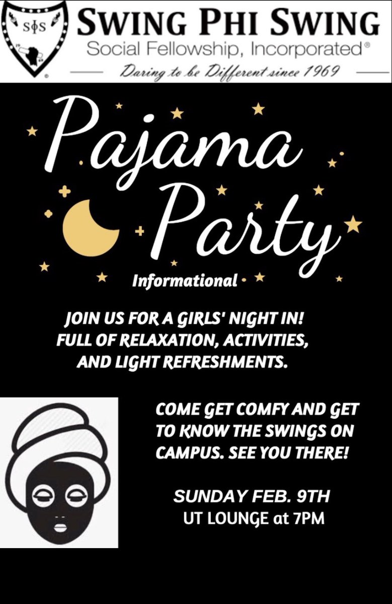 UmesSwings's tweet photo. Come out this Sunday and get to know the Swings on campus. Wear your favorite pj’s! You don’t want to miss it🤍 #umes https://t.co/crftDe3Qq7