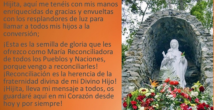 "Extracto de un Mensaje de la Santísima Virgen el 25 de Marzo de 1976
Recibido por la Sierva de Dios María Esperanza
"