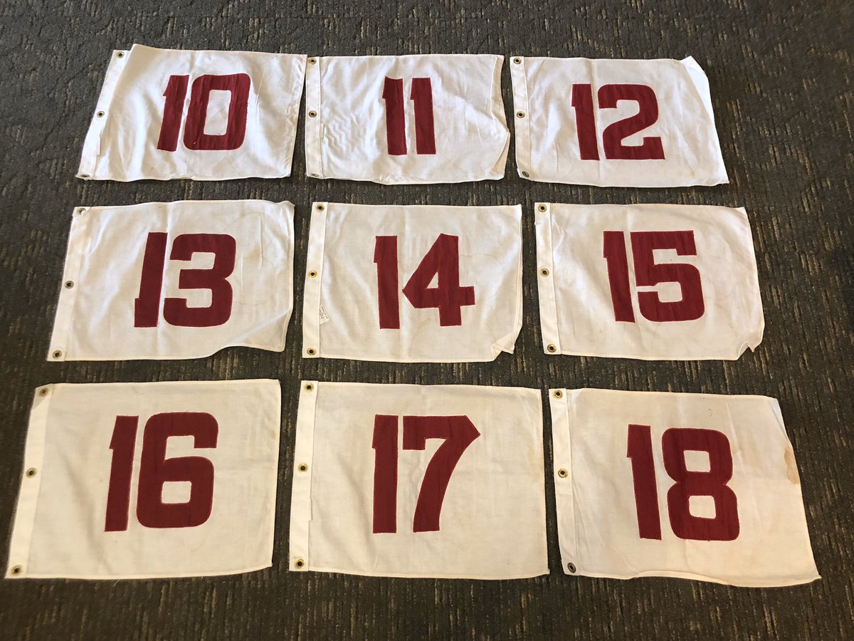 A neat little find thanks to <a href="/aubigdaddy/">Dee J.</a> old (over 25 yrs old) back nine <a href="/StonesRiverCC/">Stones River</a> course flags #AwesomeNostalgia