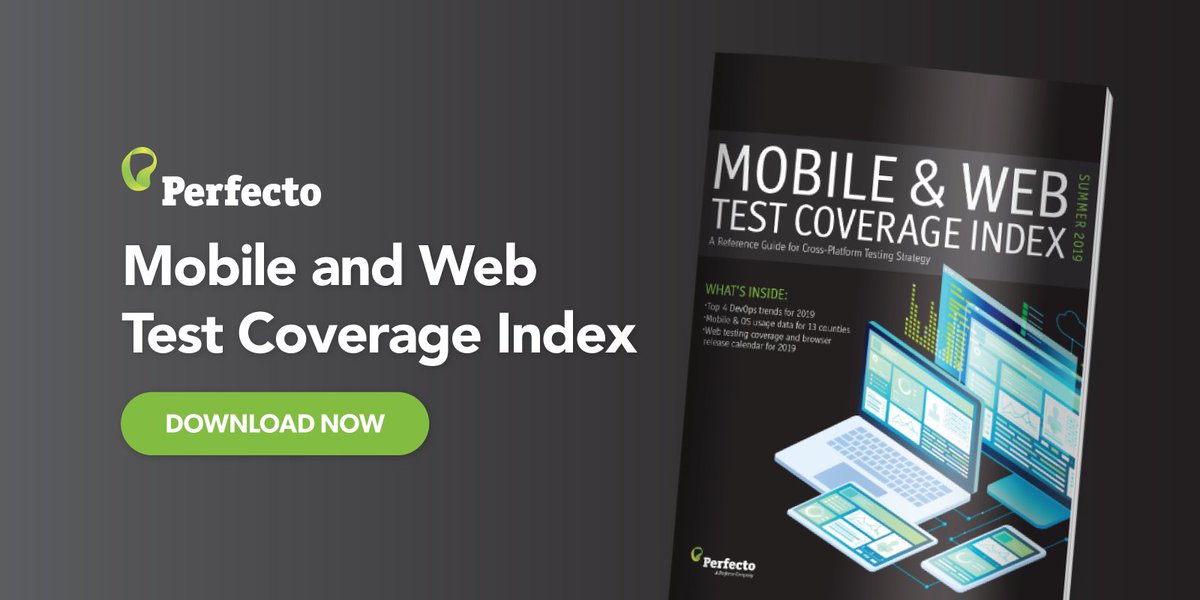 perfectomobile's tweet image. Boost test coverage with the latest usage data in our new guide. Download here: perfecto.io/resources/mobi…
#TestCoverage #AutomatedTesting #ContinuousTesting