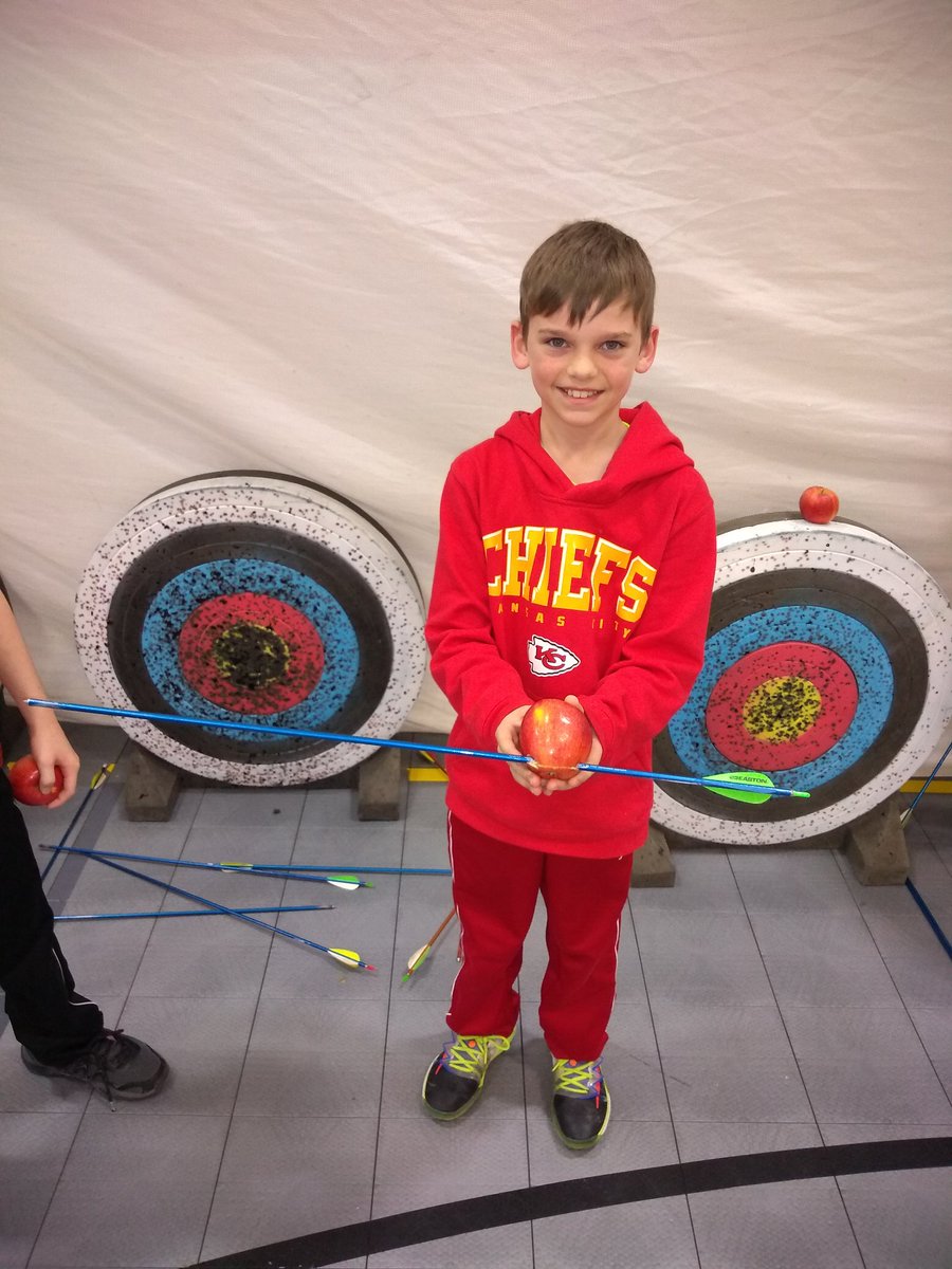 skiben81's tweet photo. Practicing to be William Tell someday today in PE class. We had a fantastic 2 week archery unit this year! Big shout out to Mr. G @CoachGoering for his assistance during our unit!!! #PhysEd #cdpride #nasp https://t.co/m6Jxp1n2Uk
