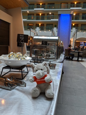 RingCentralDevs's tweet photo. #RingCentralRingo enjoyed the delicious lunch with his new friends @SunShinePHP π!
He wants to make a lot more friends, so make sure to swing by the #RingCentralDevs Booth and also make sure to ask about our awesome https://t.co/P0CiRuo2se community! #sunPHP20 #PHPC #PHP https://t.co/y5jA8ko4E3