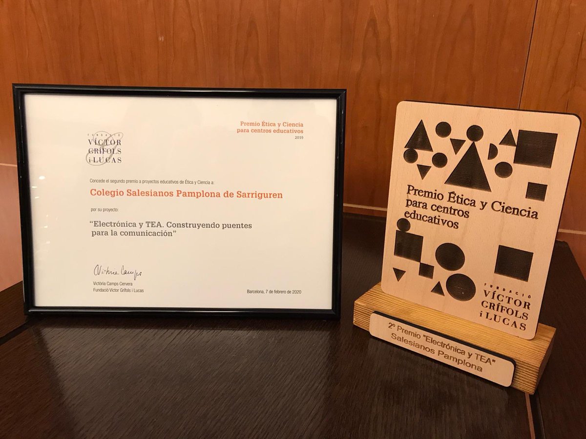 La @FundacioGrifols ha concedido el segundo premio del certamen Premios Etica y Ciencia 2019 al proyecto ELECTRONICA y TEA que están desarrollando el alumnado de Grado Superior de Automatización y Robótica.
@StaLuisaM @autismonavarra #éticayciencia @SalesianosSSM @DiariodeNavarra https://t.co/aL5HrQ1c2f