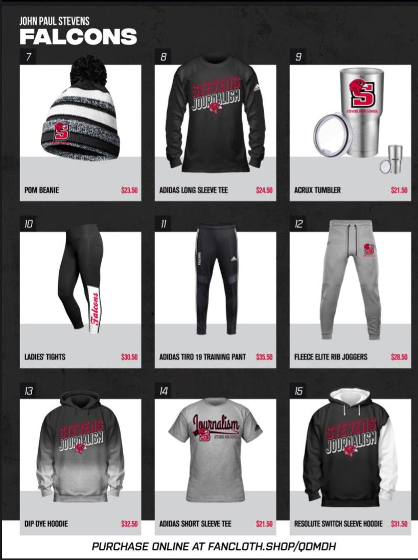 Support Stevens Journalism by purchasing some of our clothing on fancloth.shop/qdmdh By February 28! Please list your seller as: Stevens Yearbook ❣️