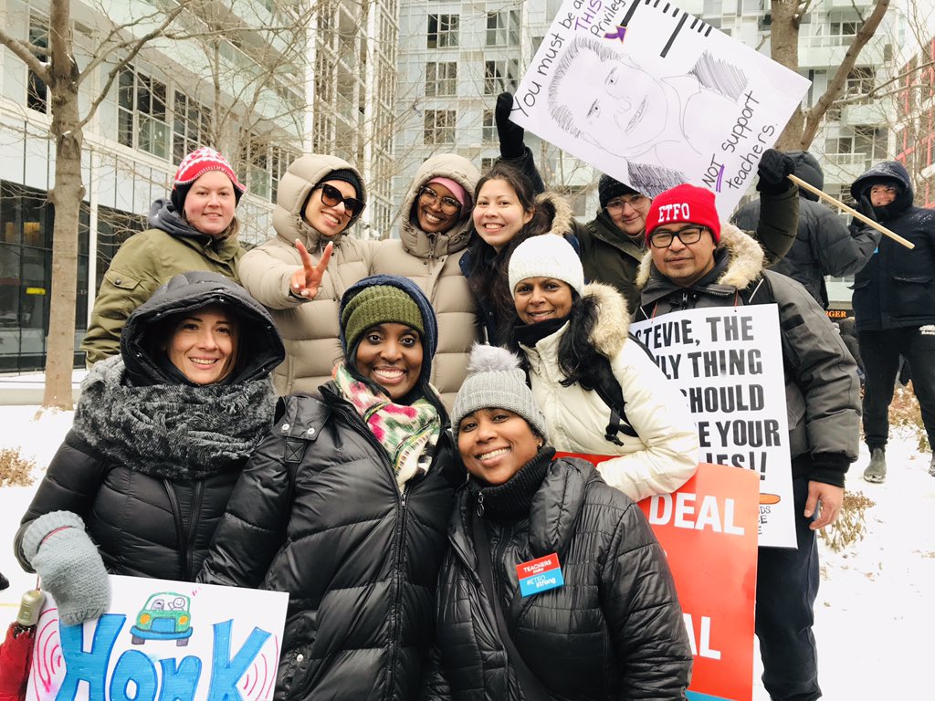msxavier123's tweet photo. Teachers are also parents, aunts, uncles, &amp; grandparents. We are walking for the education rights of our present &amp; future generation students, children, nieces, nephews, &amp; grandchildren! #ETFO #ETT #cutshurtkids #classsizematters #RedforEd  #Istrikebecause https://t.co/4YmlJlhRao