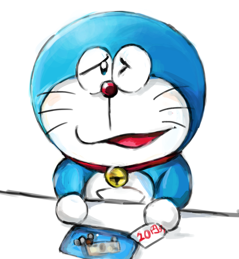 「値引き額の少ないクーポンを申し訳なさそうに提示するドラえもん 」|望月田吾作のイラスト