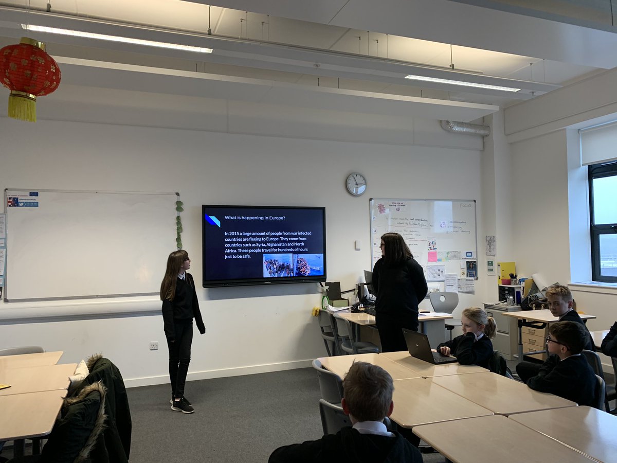 MsTeachTheWorld's tweet photo. Well done 1.7 👏🏼The #EuropeanMigration crisis and why it’s relevant to us - great presentations, great visuals, facts &amp; figures!
#SocialSubjects #controversialissues 
#LearningforSustainability 
#teamwork #criticalthinking #empathy #publicspeaking #literacy https://t.co/5qoeVheExl