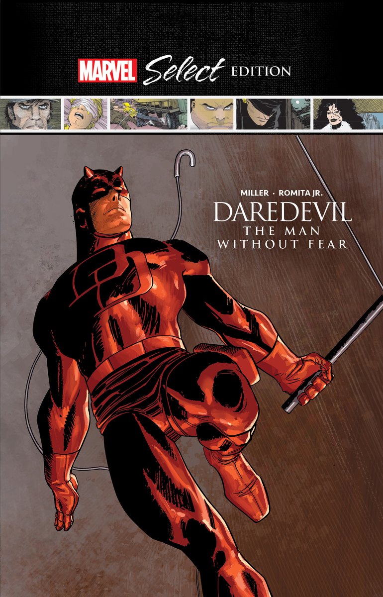 Here's the cover for the DAREDEVIL: THE MAN WITHOUT FEAR Marvel Select Edition HC

By @FrankMillerInk, @TheRealJRJr1, Al Williamson, Christie Scheele, Joe Rosen

Coming July 2020

$24.99