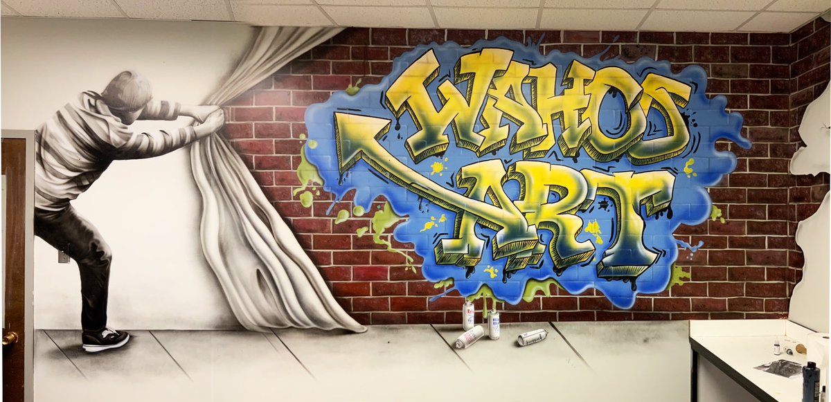 WahooHSARt's tweet photo. Backroom mural got an update.  @wahoopublic @PublicWahoo https://t.co/nmWhV5SOBB