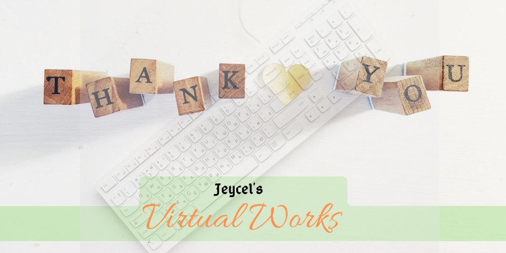 DeJeycel's tweet photo. Thank You future clients.
#VirtualAssistant
#VirtualAssistant
#Freelancer
#Freelancing https://t.co/7WvxKFAhDg