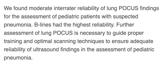 AliRaja_MD's tweet photo. Interrater reliability of #PediPOCUS findings
Cynthia A. Gravel, MD et al @BostonChildrens
https://t.co/J9EPEEoLpn
American Journal #EmergencyMedicine
#PediPneumonia #PediUS #LungPOCUS https://t.co/SJXtRjsCqc